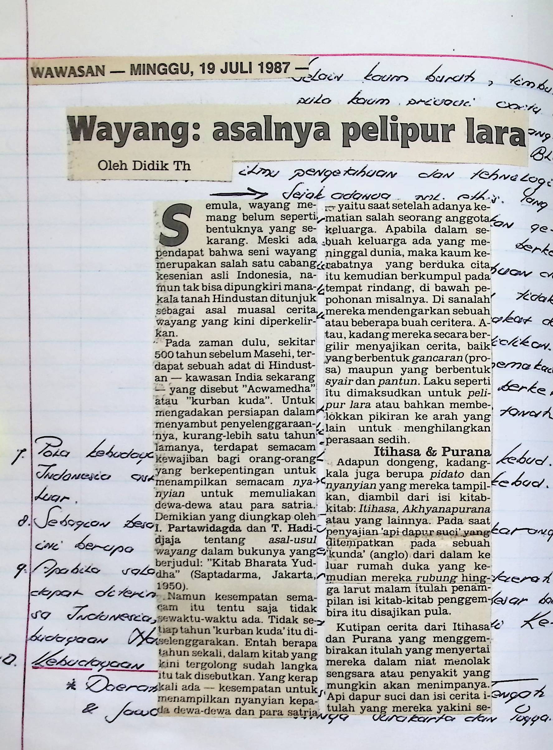 Wayang: asalnya pelipur lara