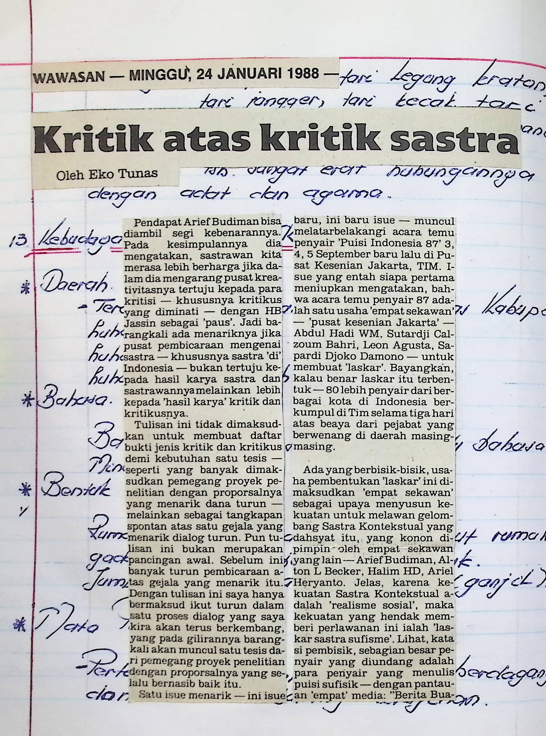 Kritik atas kritik sastra