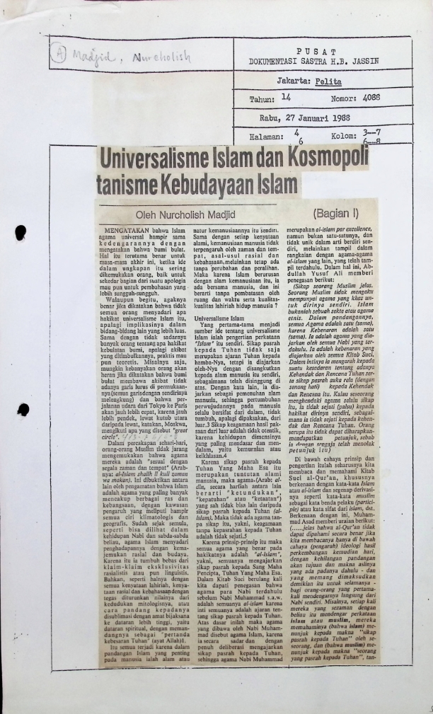 Universalisme Islam dan kosmopolitanisme kebudayaan Islam (Bagian I)