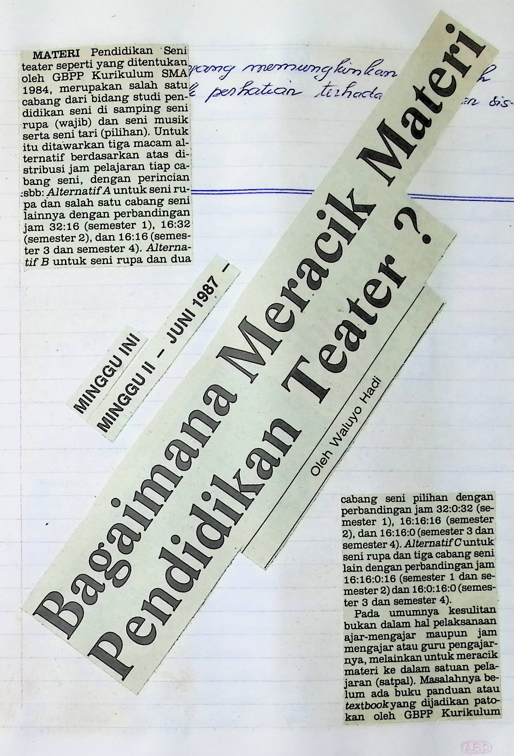 Bagaimana meracik materi pendidikan teater?