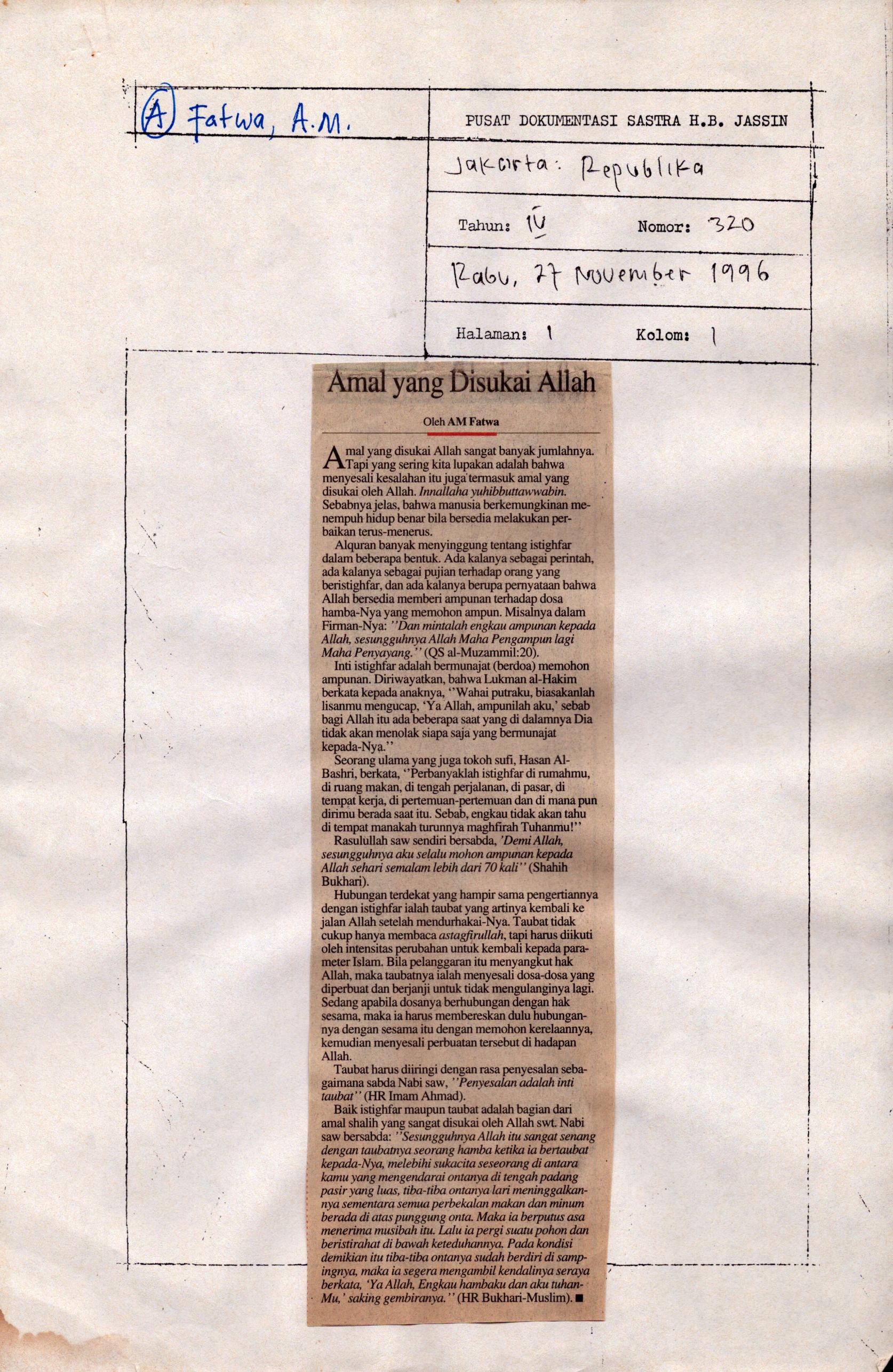 Amal yang disukai Allah