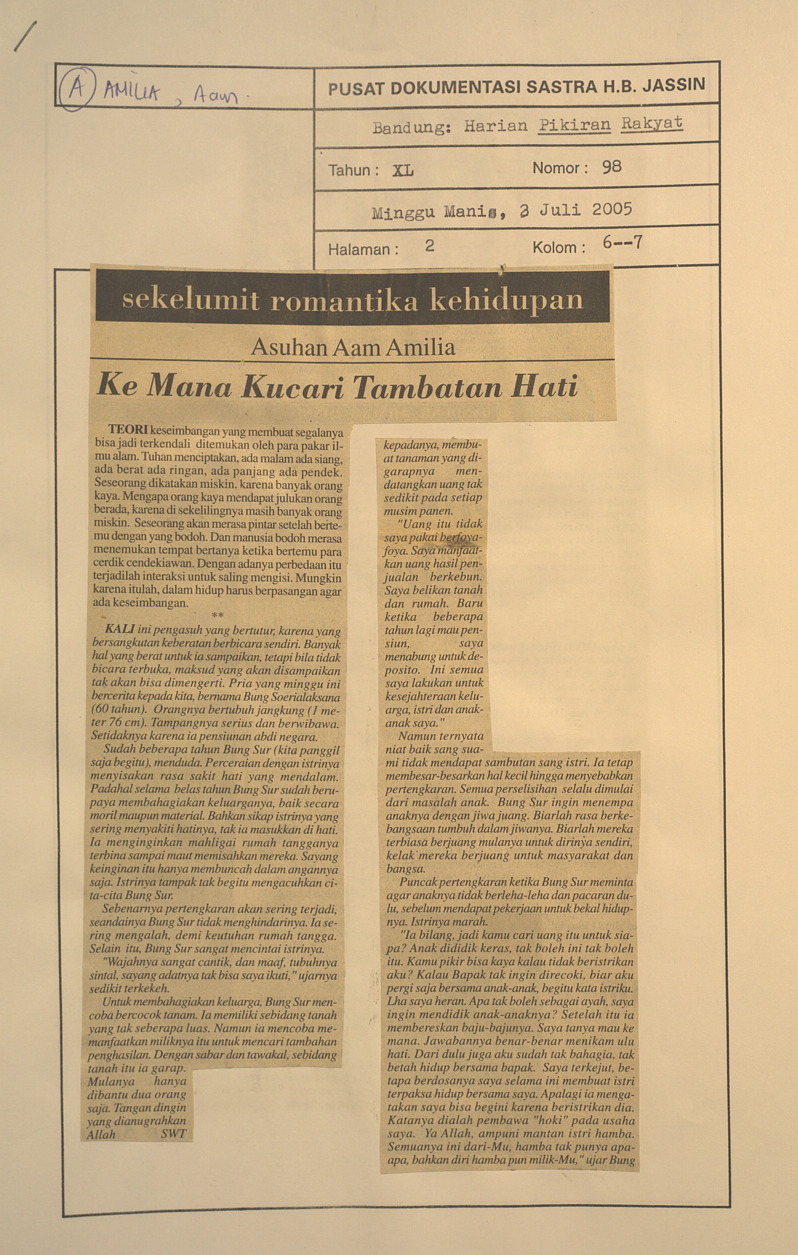 Kemana kucari tambatan hati