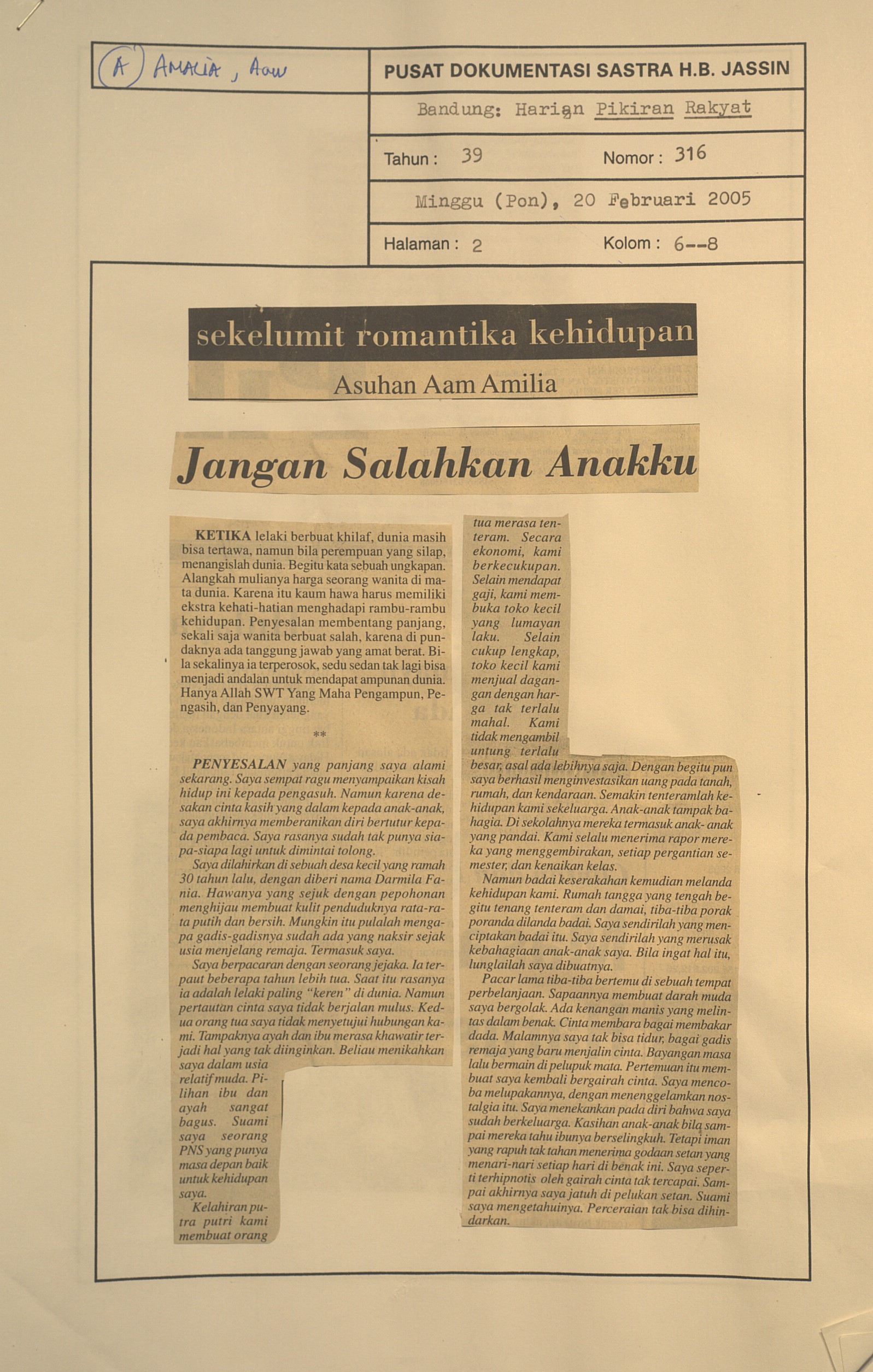 Jangan salahkan anakku