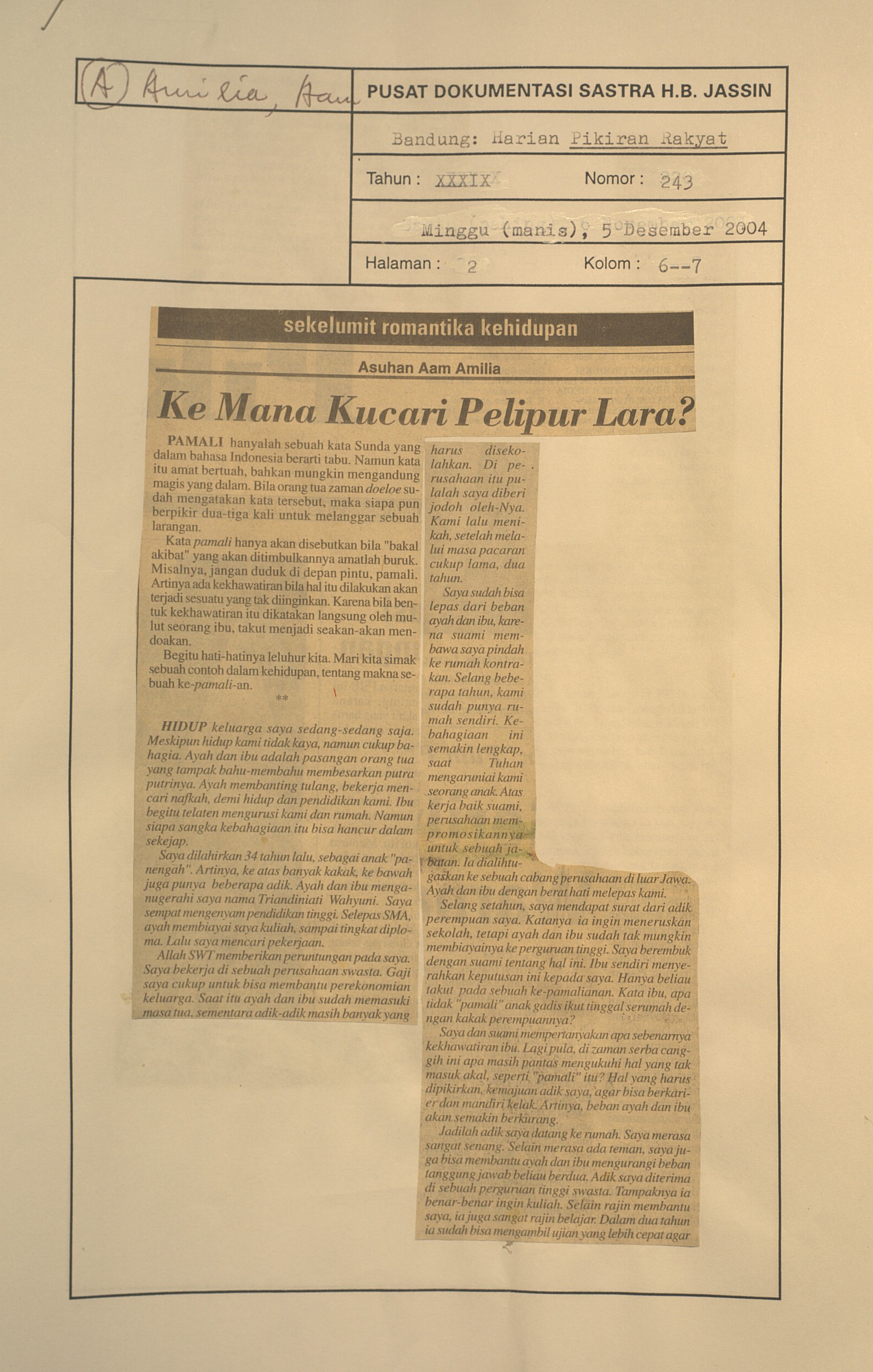 Ke mana kucari pelipur lara