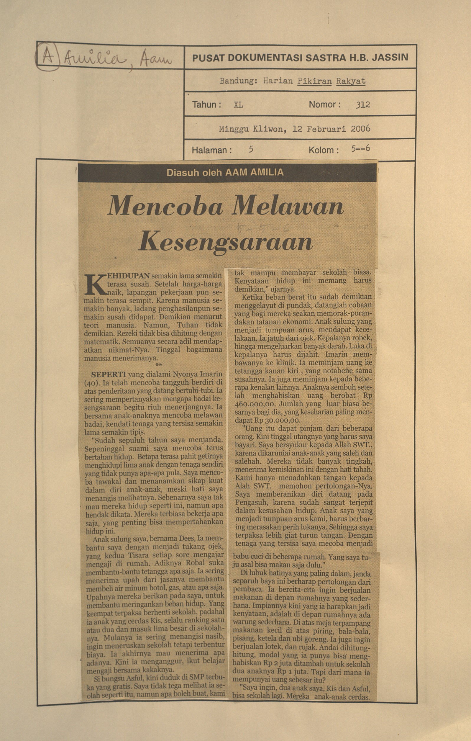 Mencoba melawan kesengsaraan
