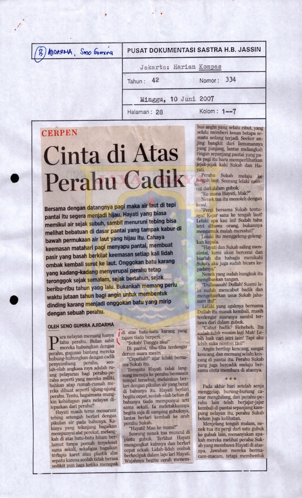 Cinta di atas perahu cadik