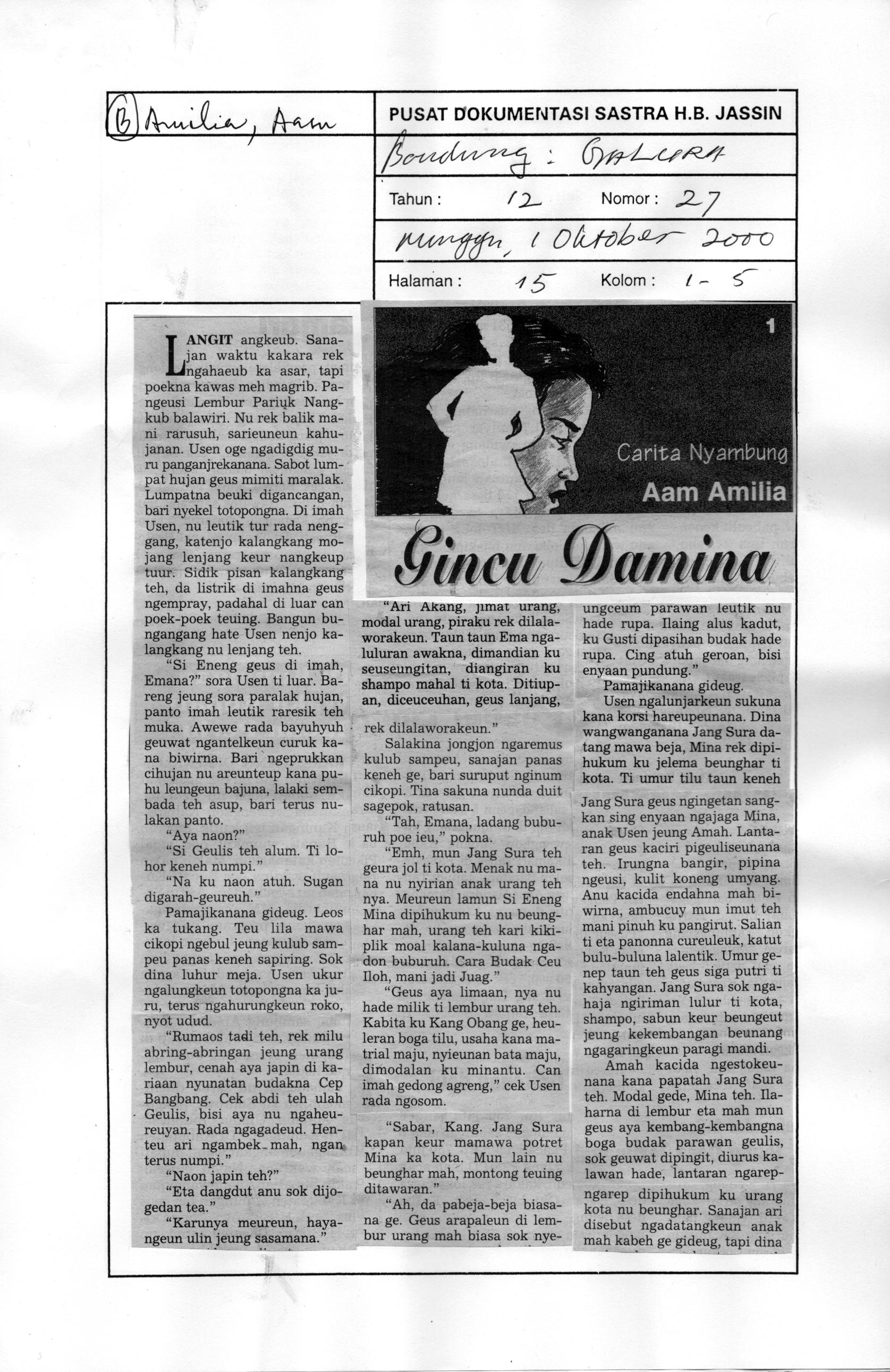 Carita nyambung gincu damina (Bagian 1)