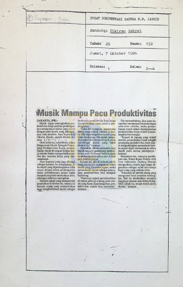 Musik mampu pacu produktivitas