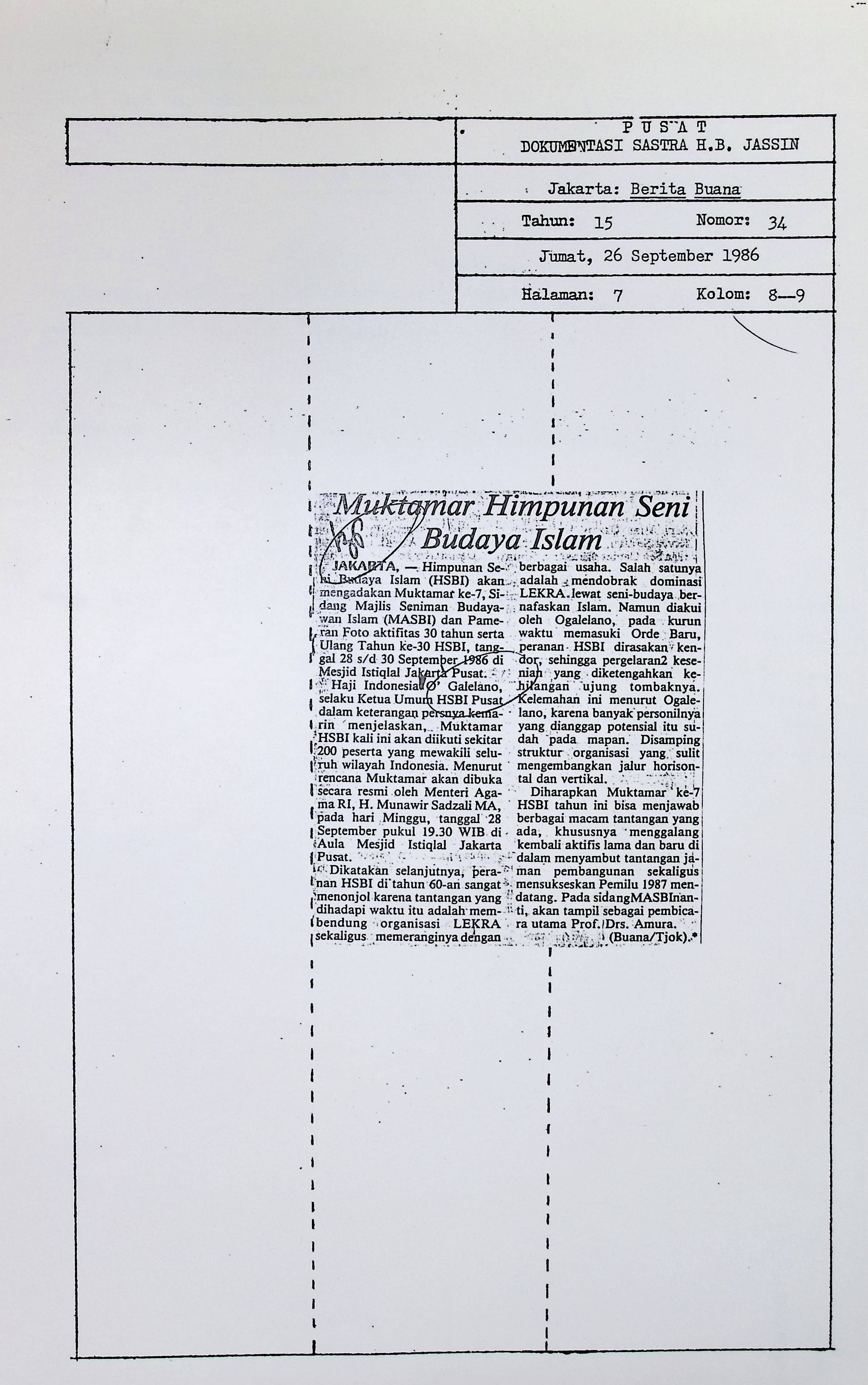 Muktamar himpunan seni budaya Islam