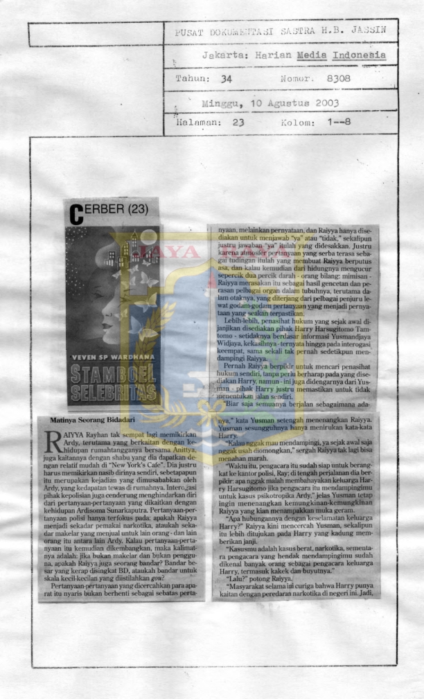 Stamboel selebritas edisi 23 : Matinya seorang bidadari