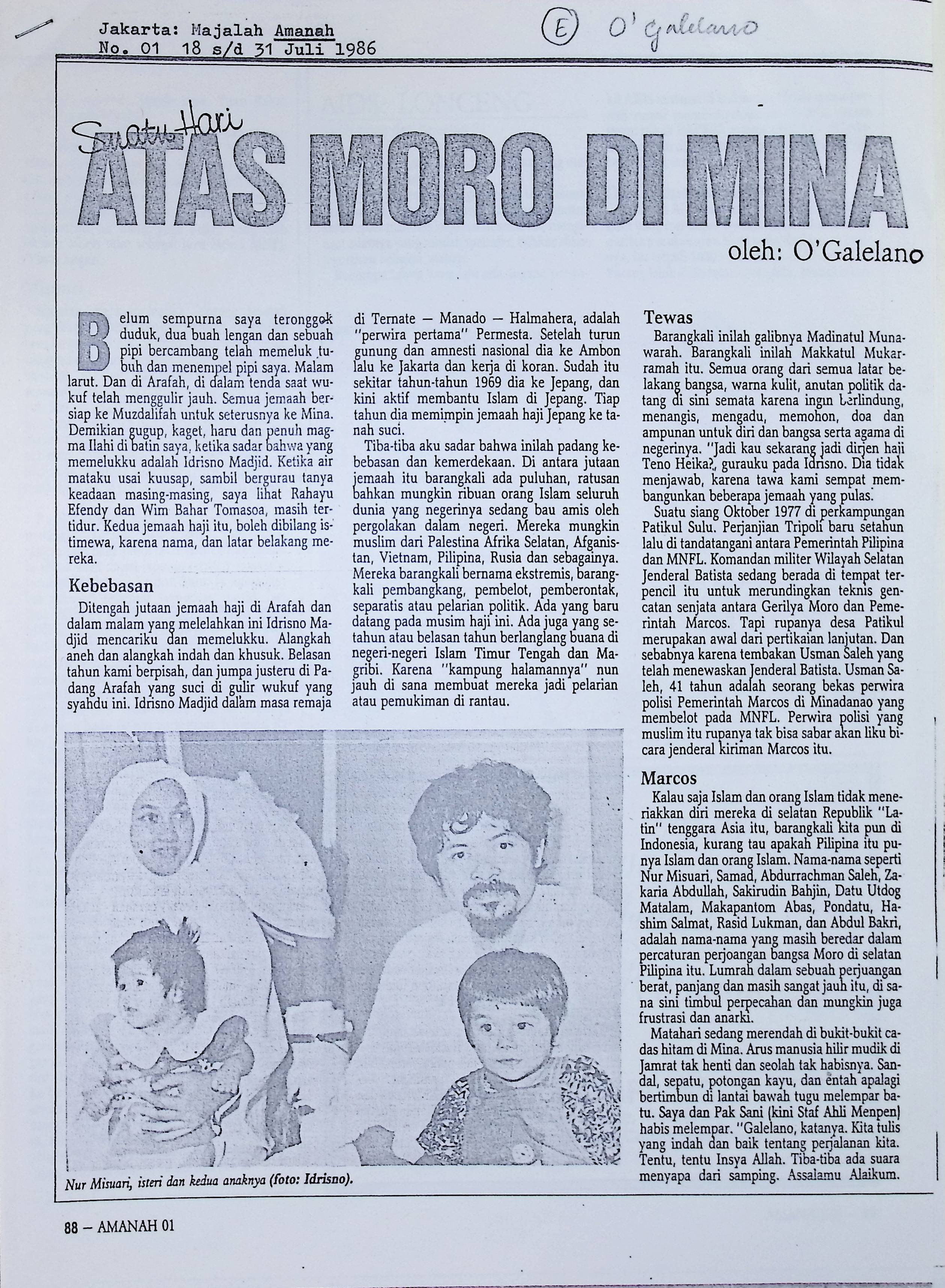 Suatu hari atas Moro di Mina