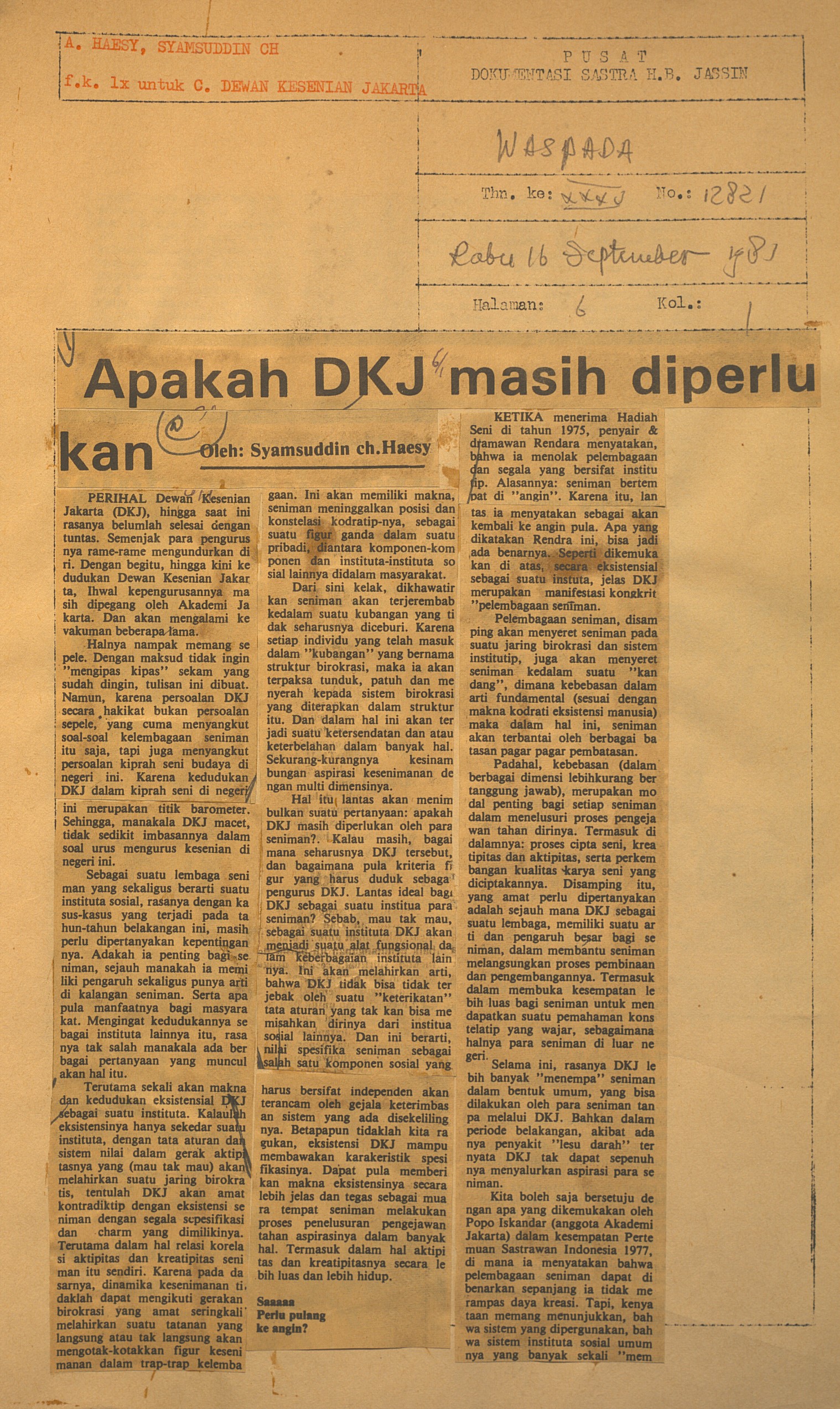 Apakah DKJ masih diperlukan