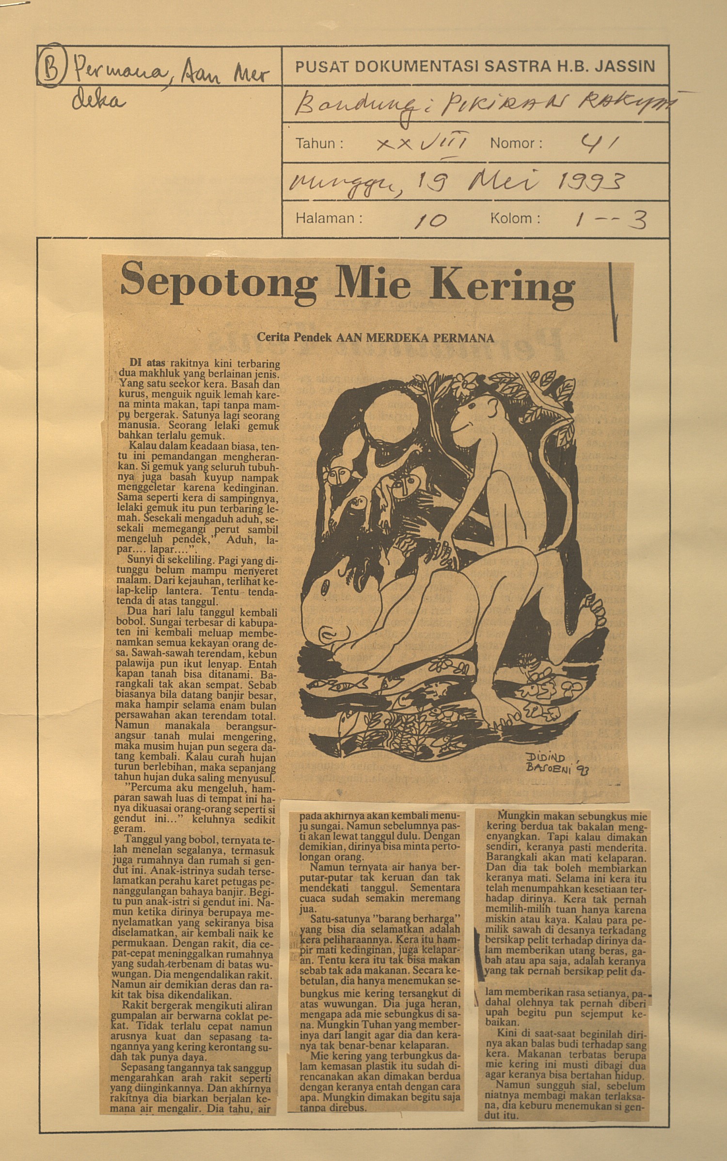 Sepotong mie kering