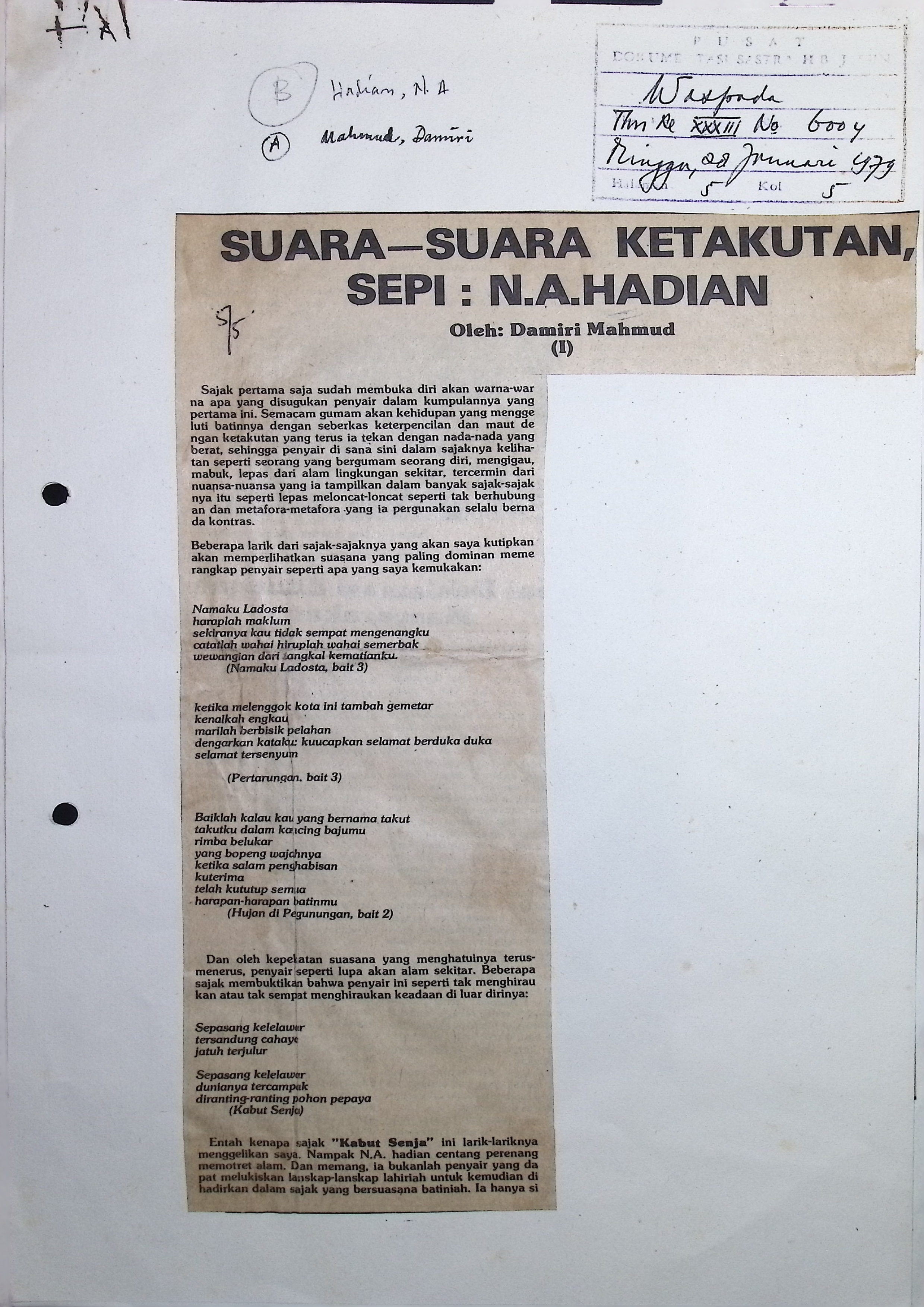 Mencari naskah lakon di Medan