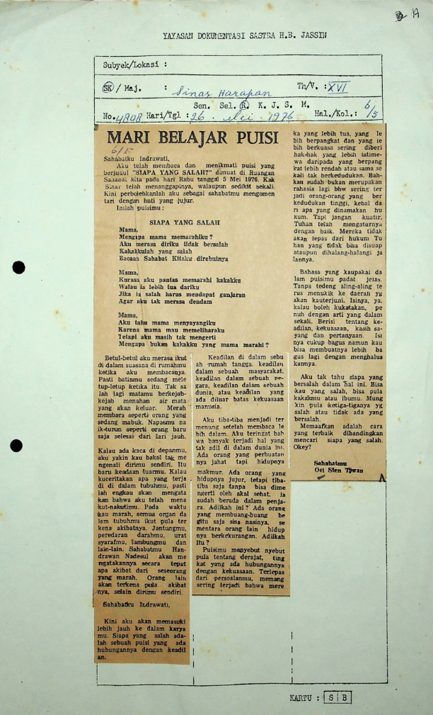 Mari belajar puisi
