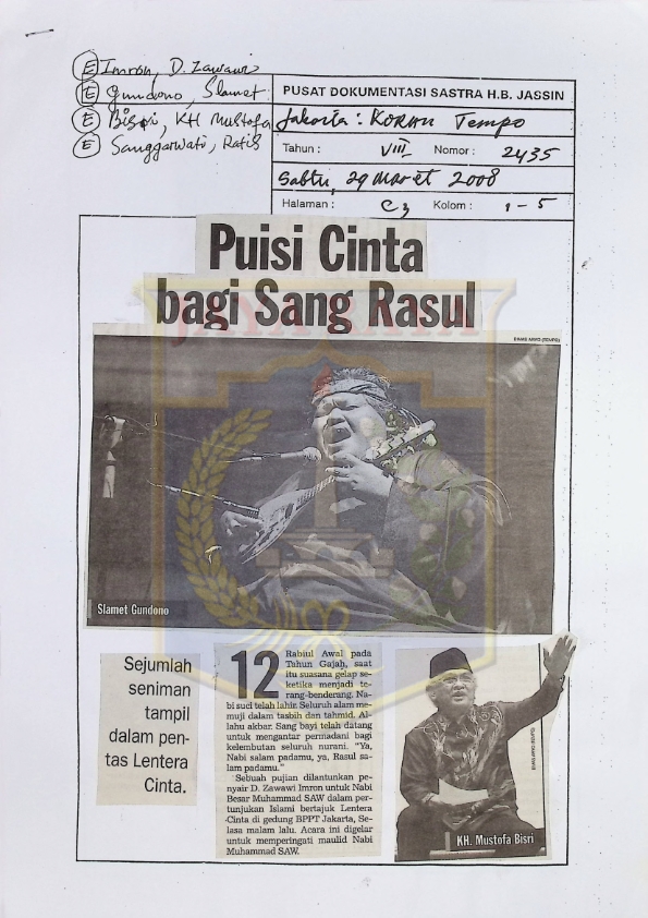 Puisi cinta bagi sang rasul