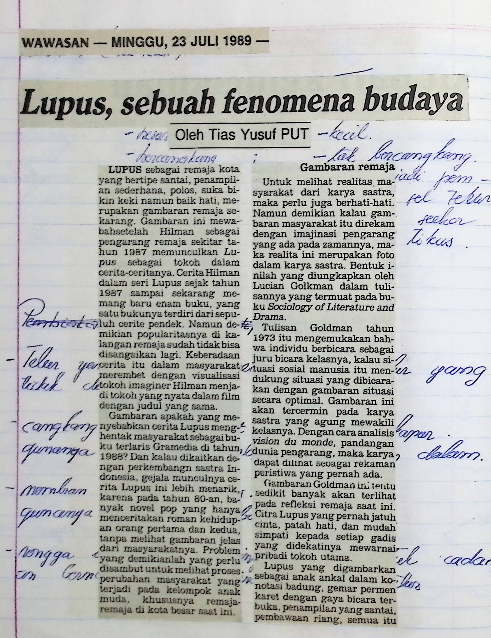 Lupus, sebuah fenomena budaya