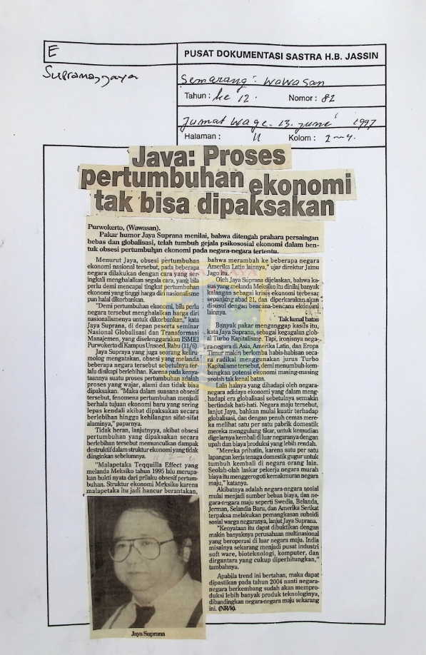 Jaya, proses pertumbuhan ekonomi tak bisa dipaksakan