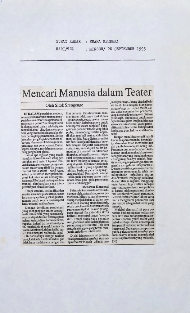 Mencari manusia dalam teater