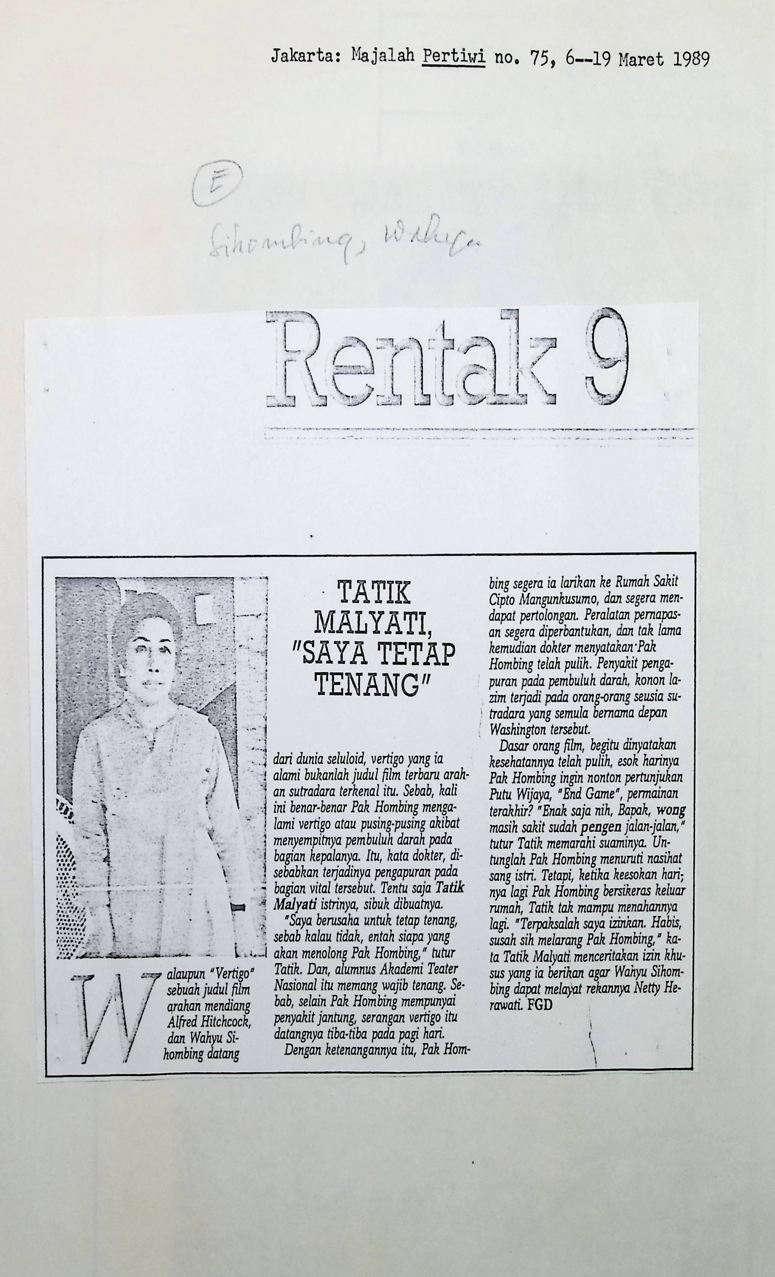 Tatiek Maliyati "saya tetap tenang"