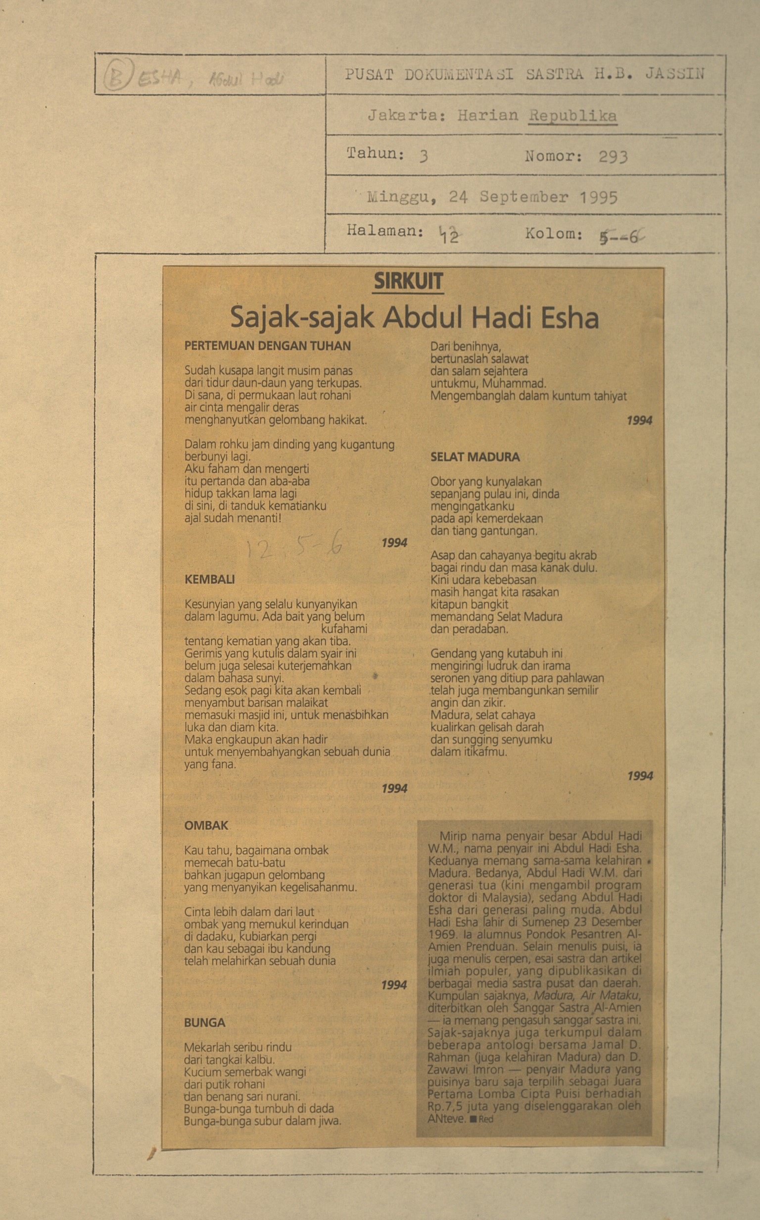 Sirkuit. Sajak-sajak Abdul Hadi Esha
