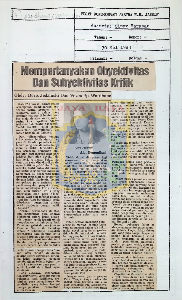 Mempertanyakan obyektivitas dan subyektivitas kritik