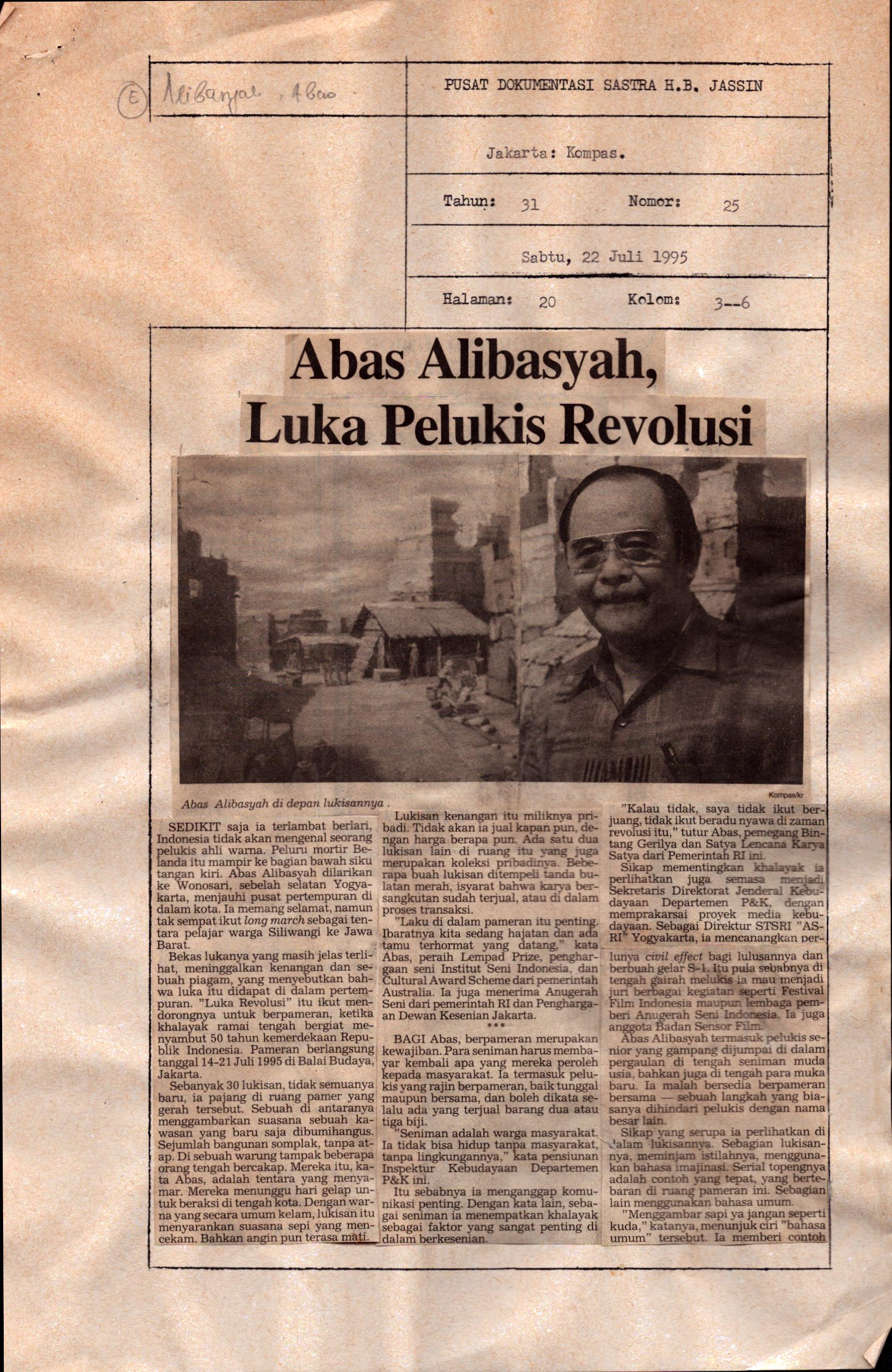 Abas Alibasyah : Luka pelukis revolusi