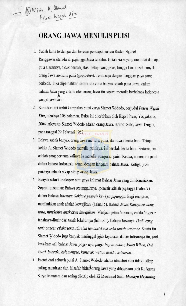 Orang jawa menulis puisi