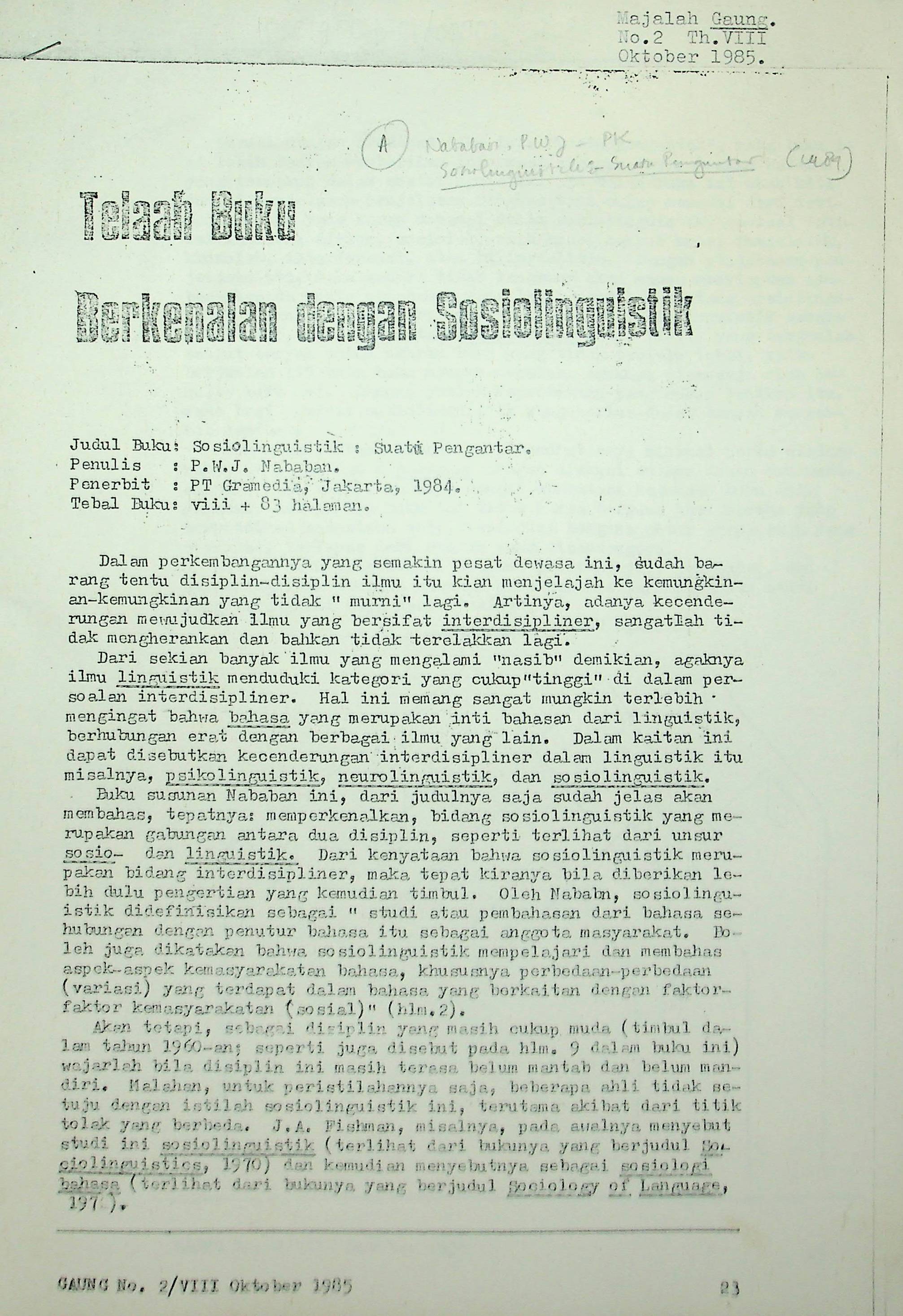Berkenalan dengan sosiolinguistik