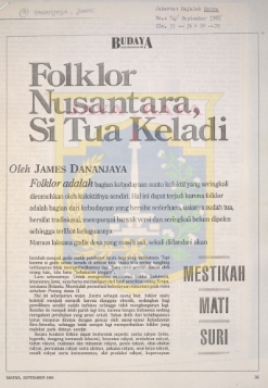 Folklor Nusantara, si tua keladi