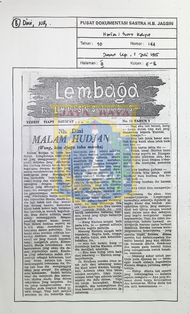Lembaga : Edisi lembaga seni sastera (perw) Surabaja