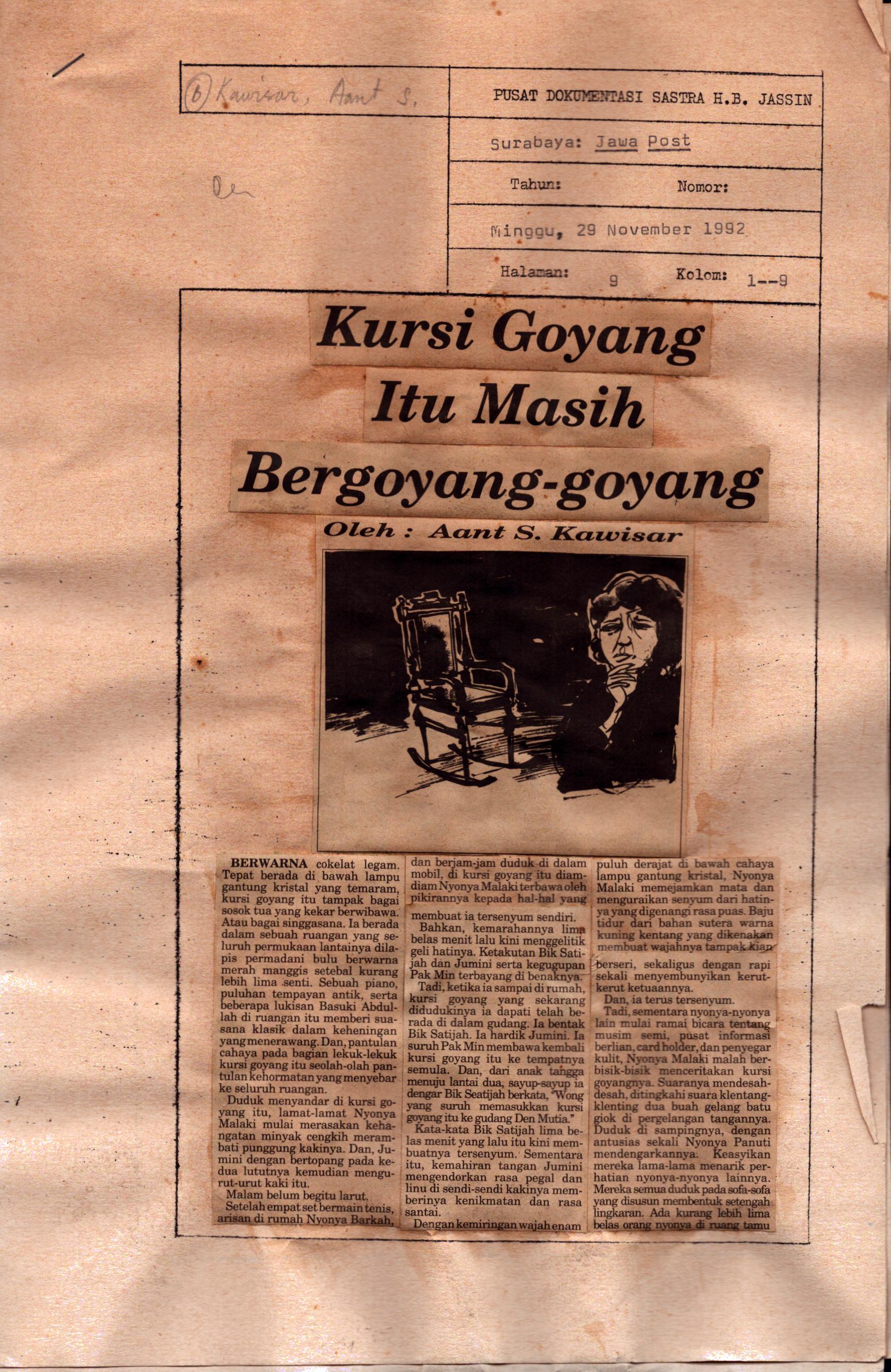 Kursi goyang itu masih bergoyang-goyang