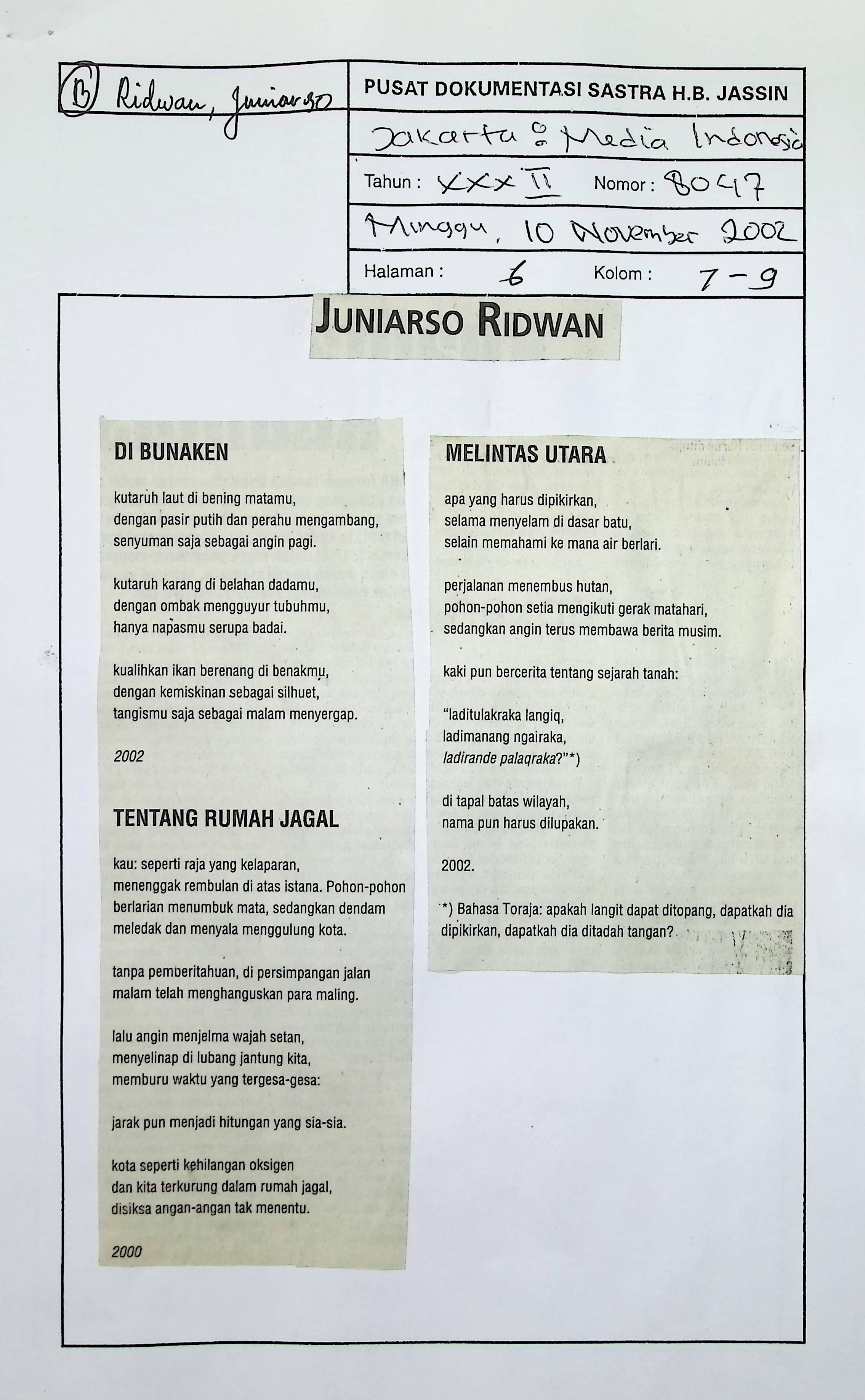 Puisi: di Bunaken