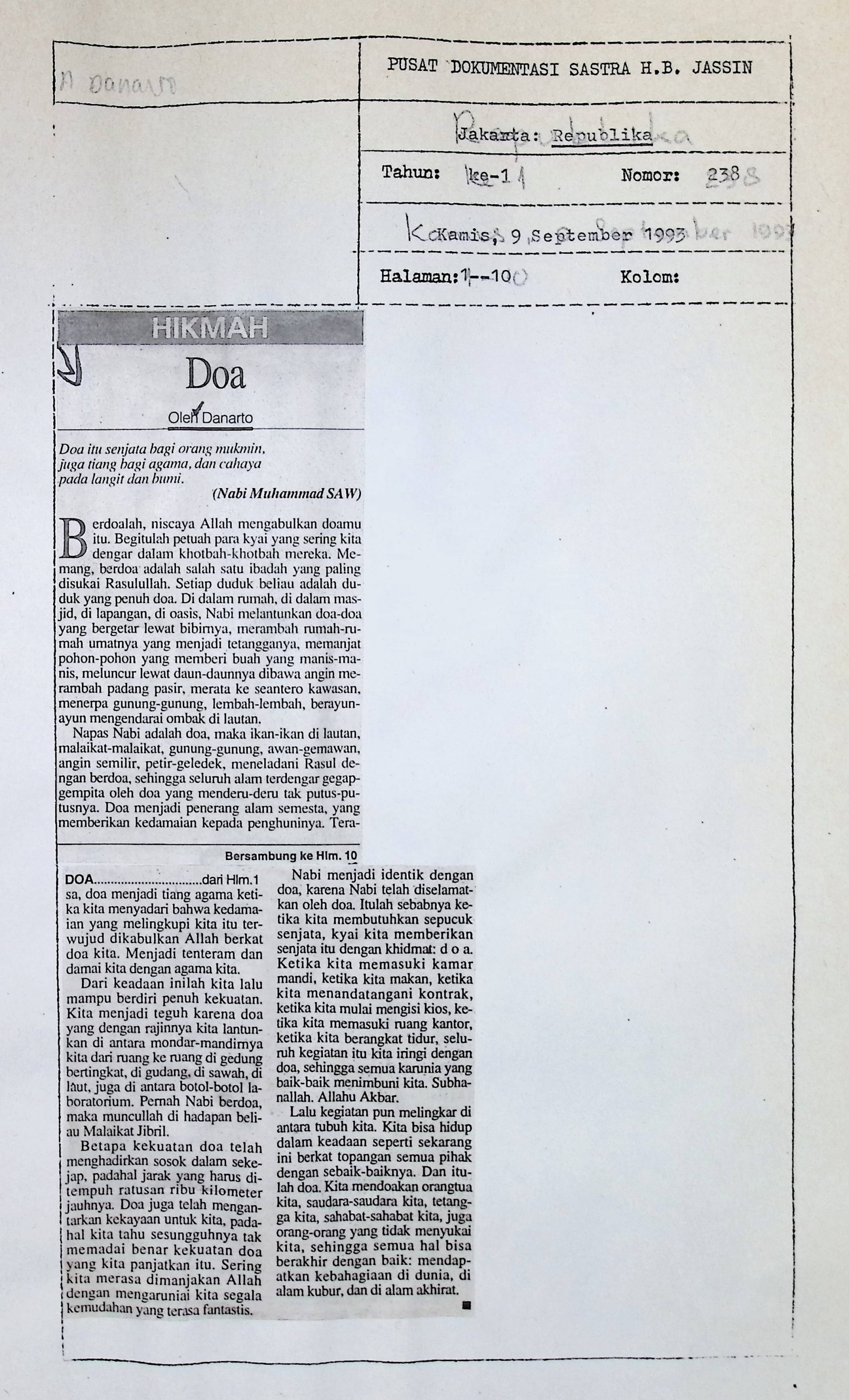Hikmah: doa