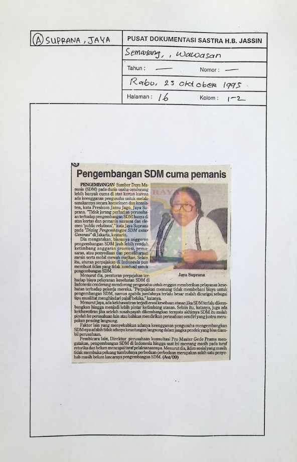 Pengembangan SDM cuma pemanis