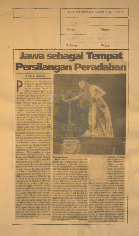 Jawa sebagai tempat persilangan peradaban