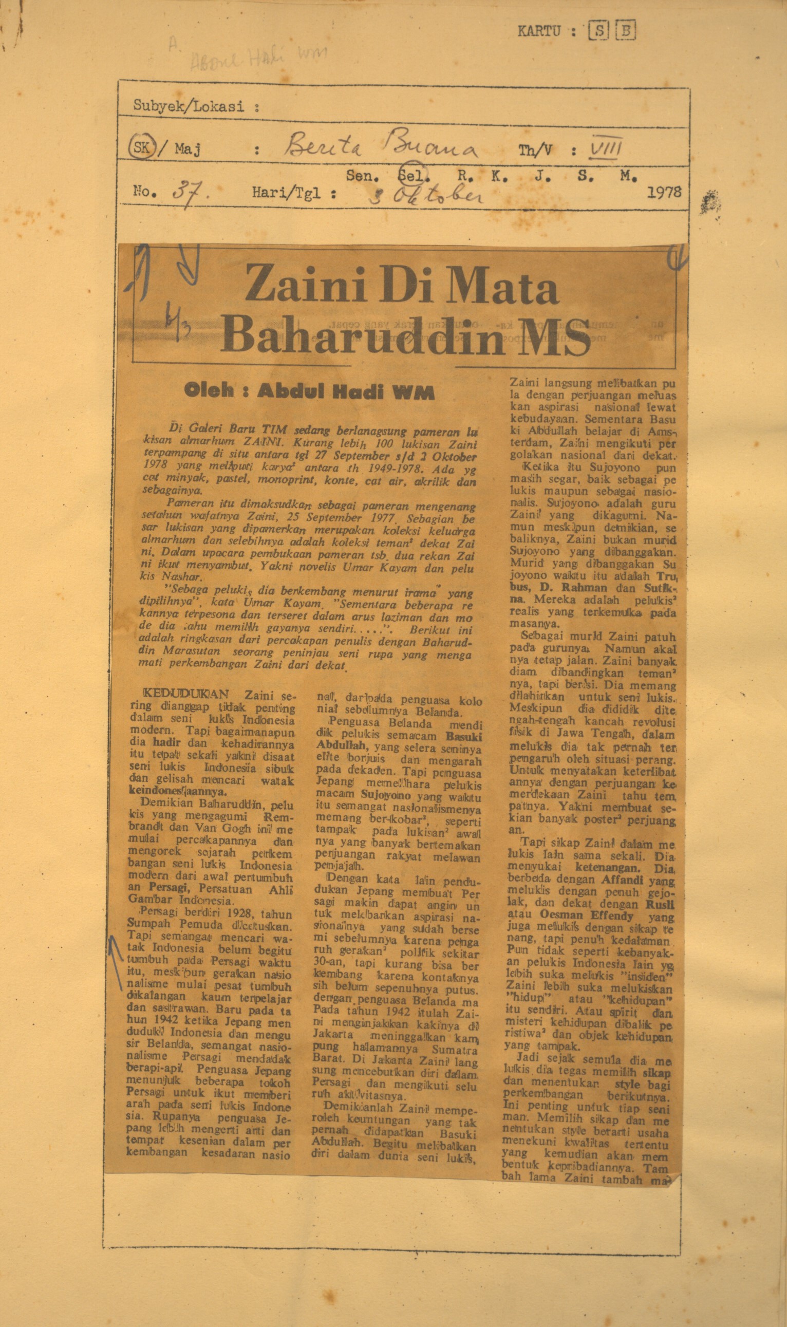 Zaini di mata Baharudin MS