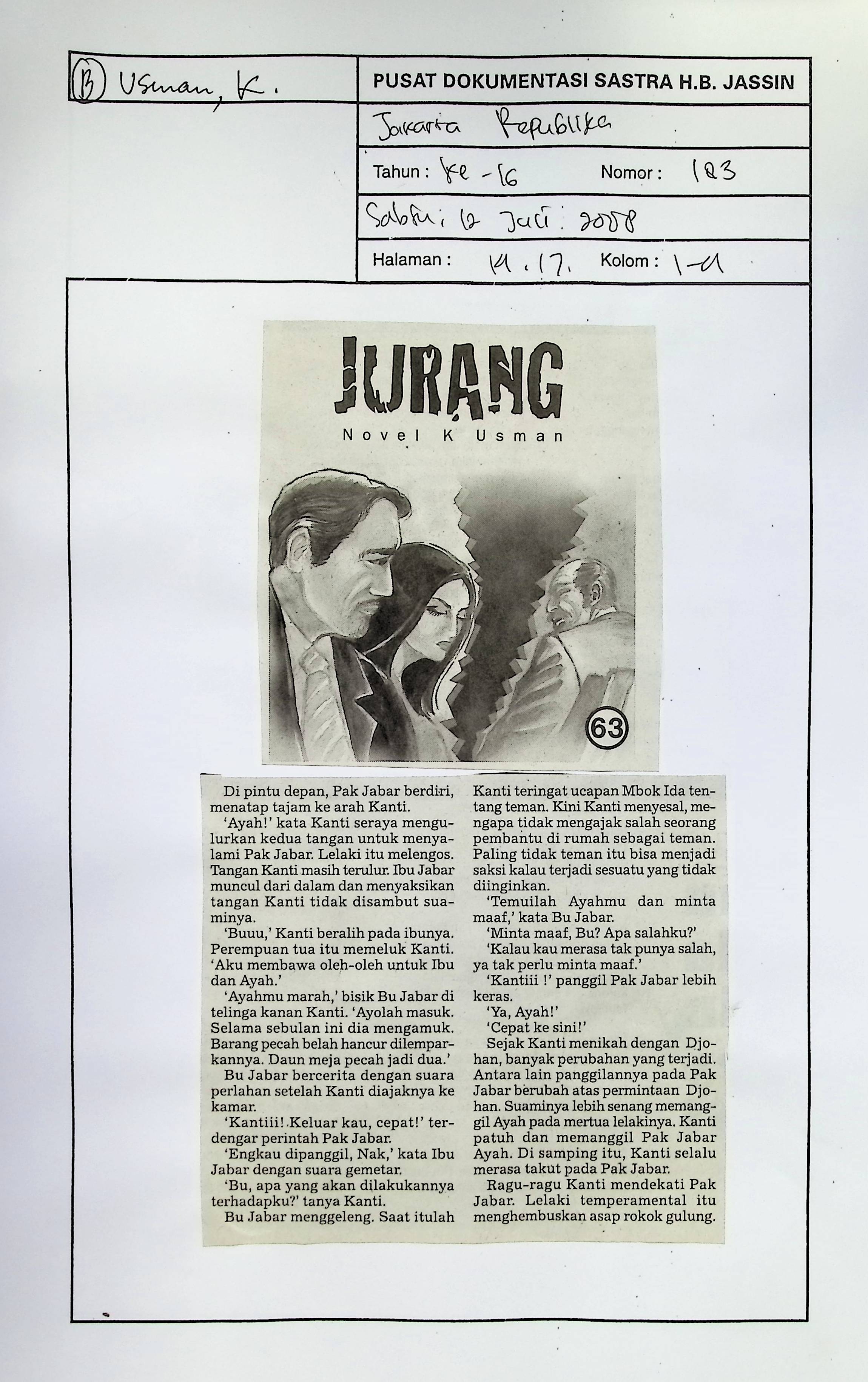 Novel: jurang