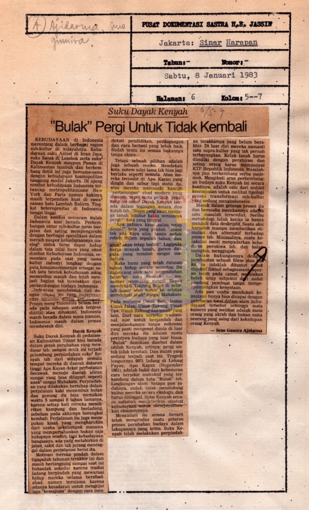 Suku dayak kenyah - "Bulak" pergi untuk tidak kembali