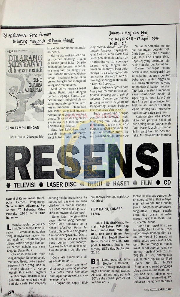 Resensi - dilarang menyanyi dikamar mandi