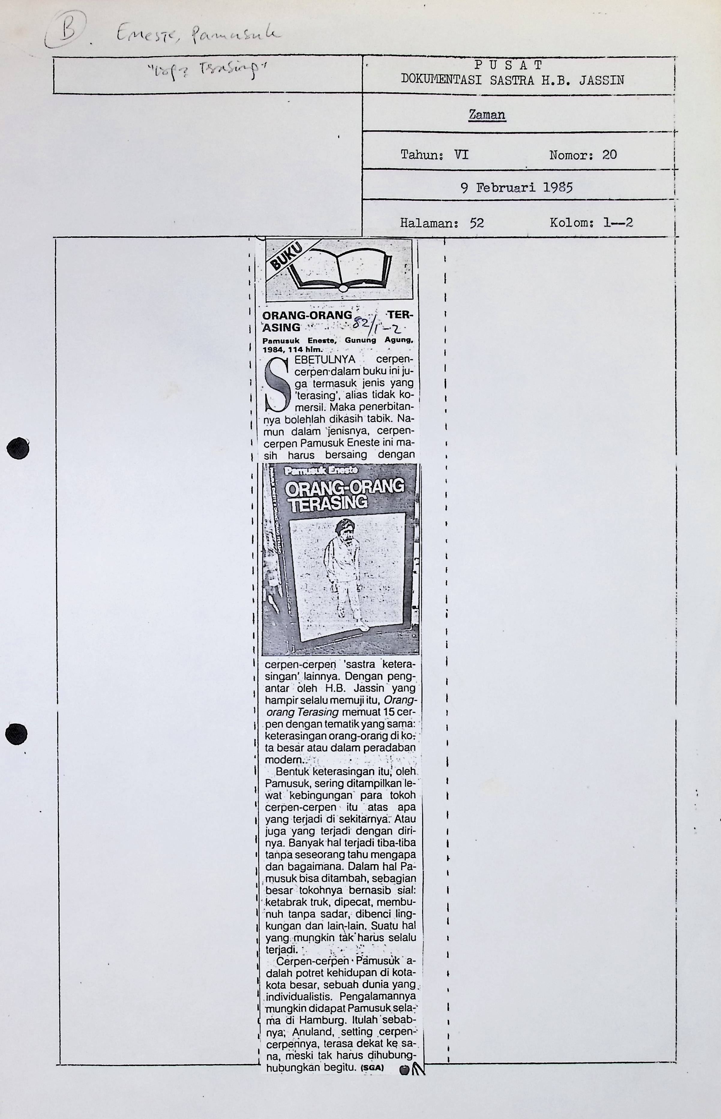 Resensi buku - Orang orang terasing