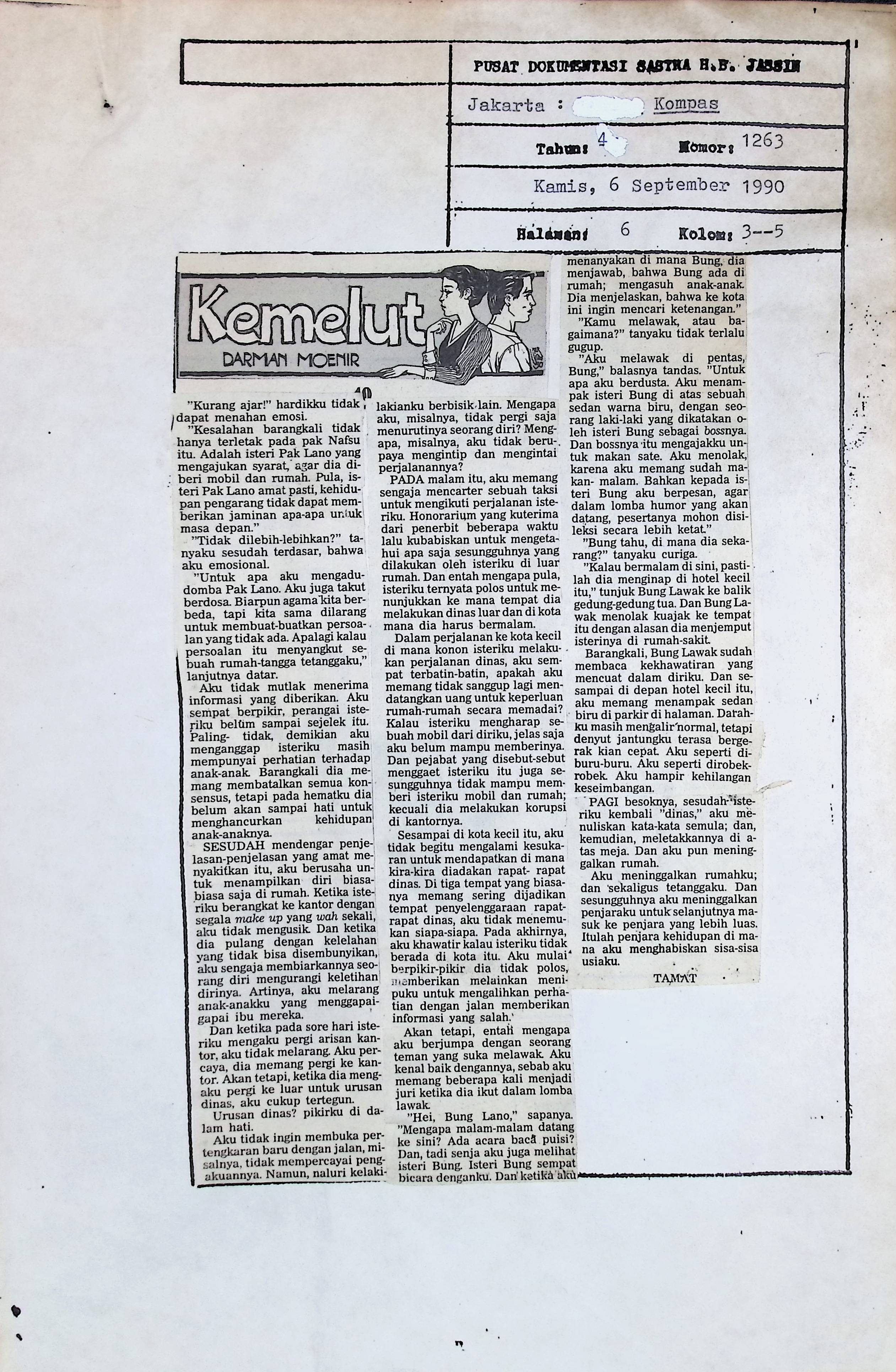 Kemelut (Tamat) : Cerbung karya Darman Moenir