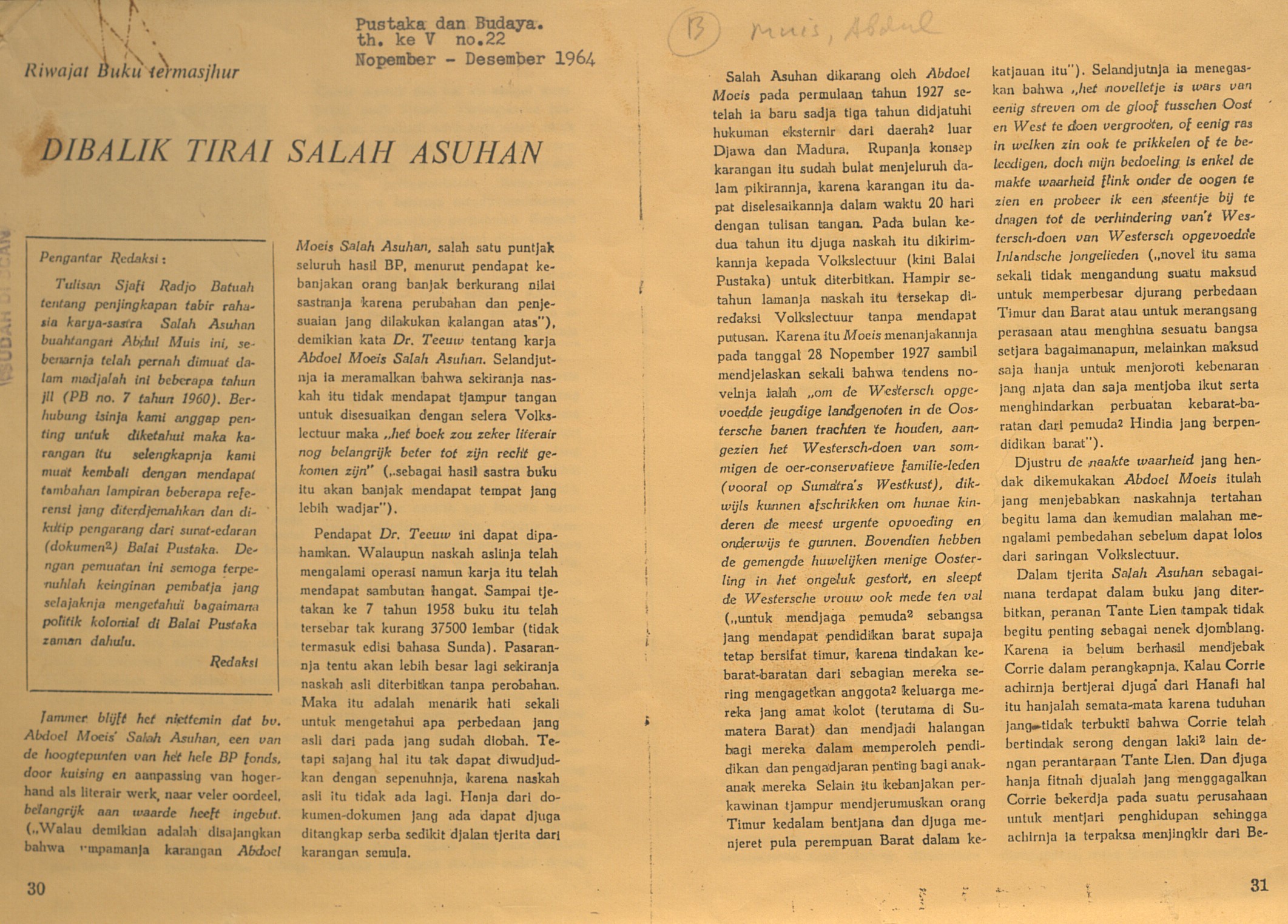 Riwayat Buku Termasyur, Di Balik Tirai Salah Asuhan