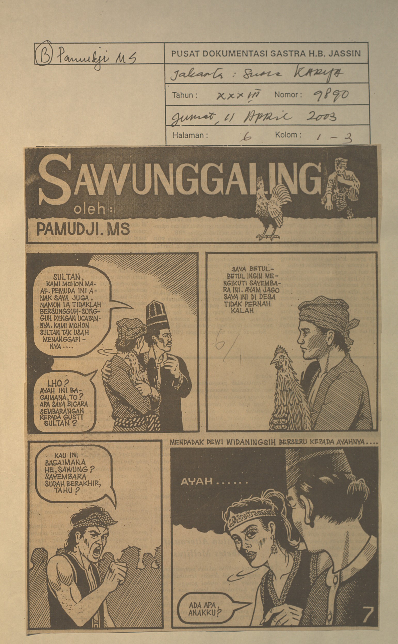 Sawunggaling nomor 9890
