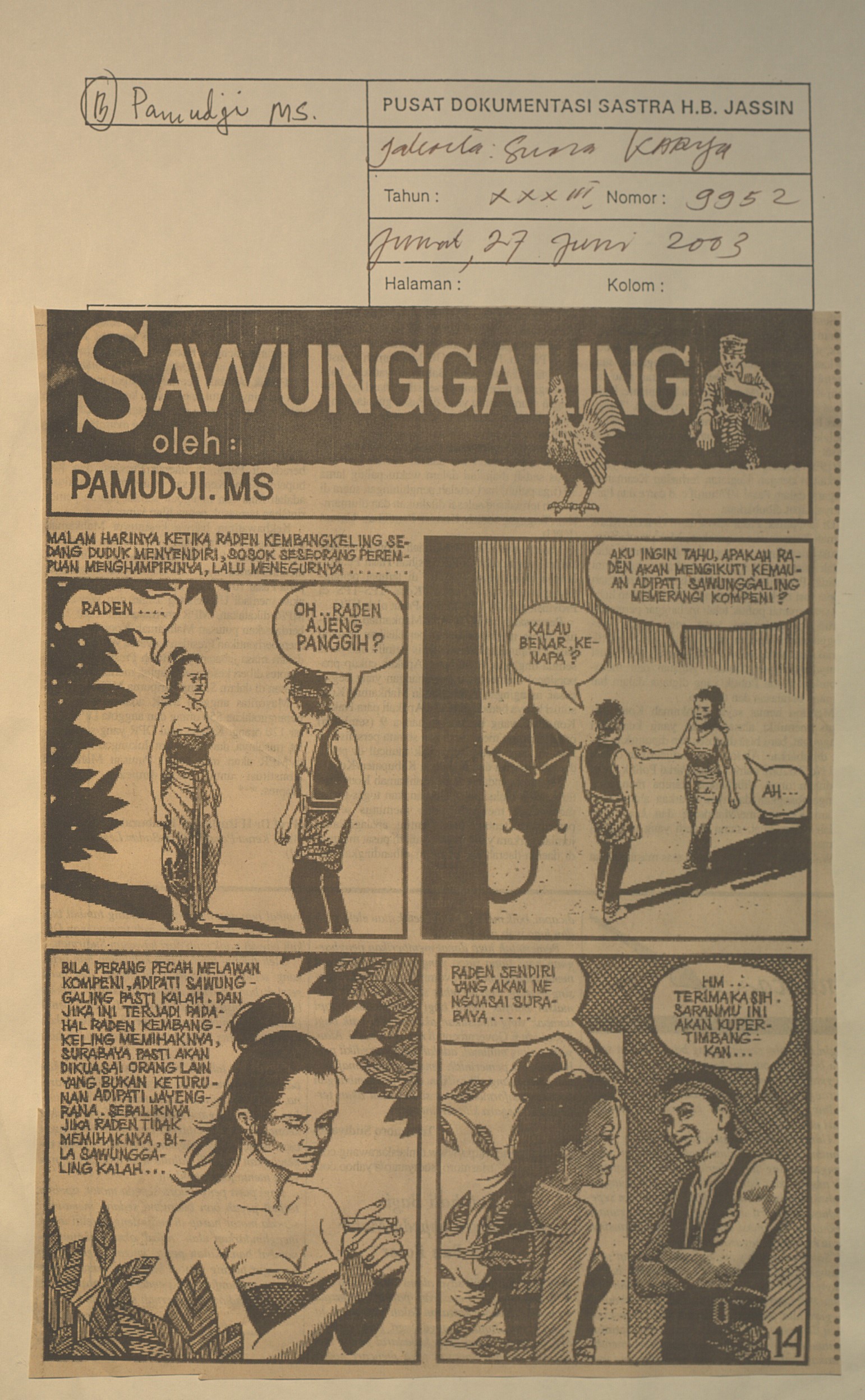 Sawunggaling nomor 9952