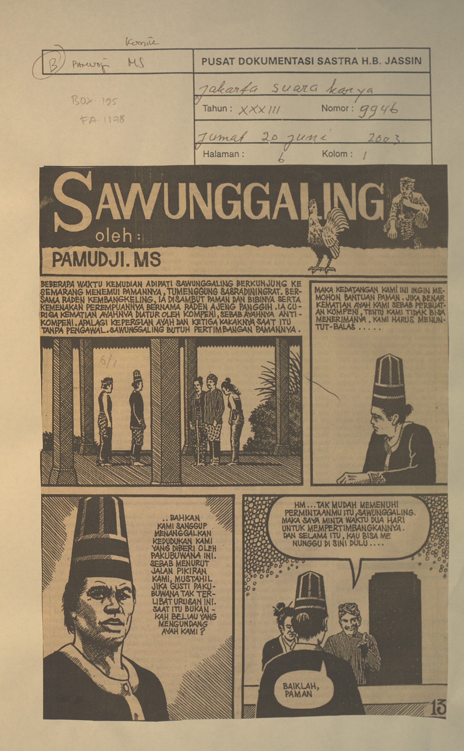 Sawunggaling nomor 9946