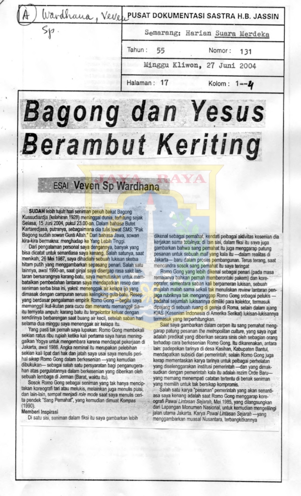 Bagong dan Yesus berambut kriting