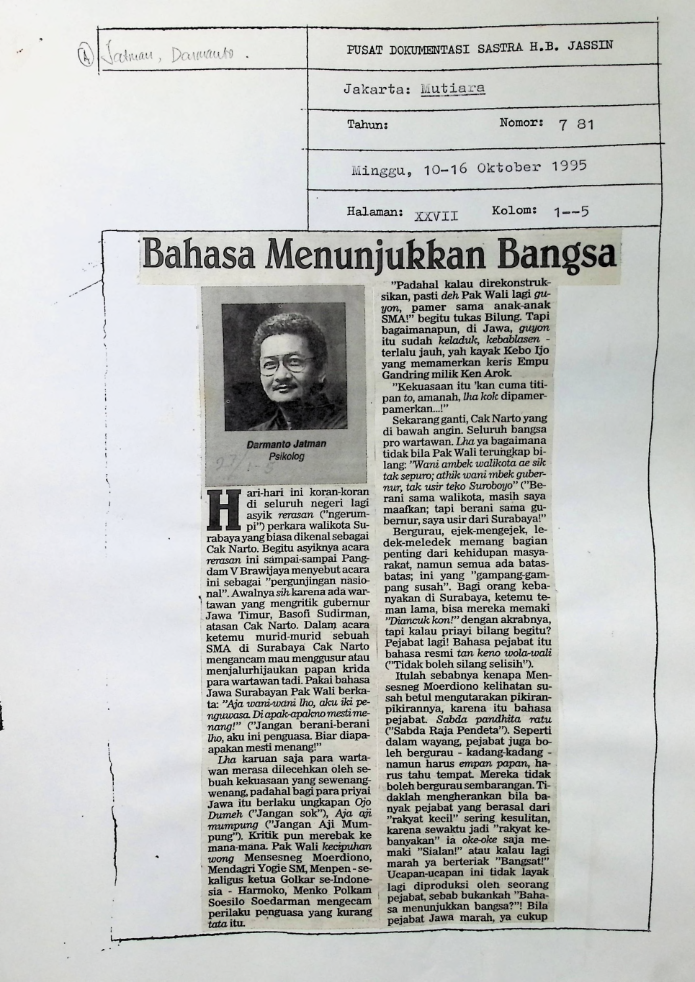 Bahasa menunjukkan bangsa