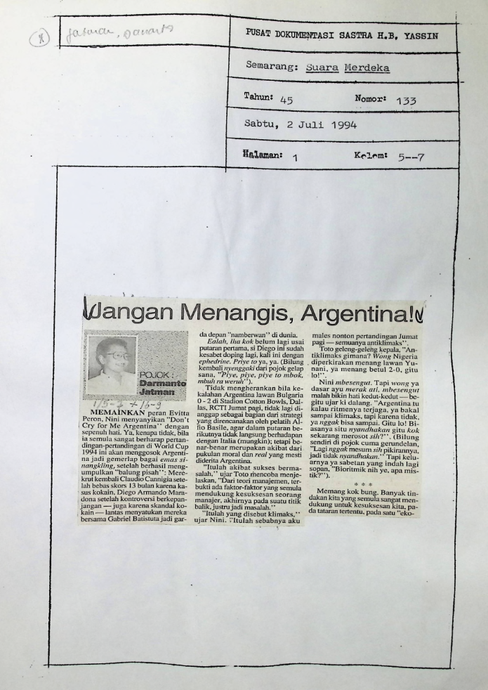 Jangan menangis, Argentina!