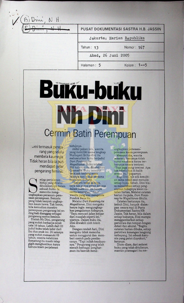 Buku buku Nh Dini